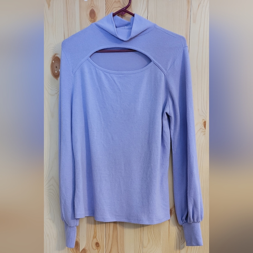 Another Reason Women's Lavender Super Soft Mock Neck Sweater Medium
